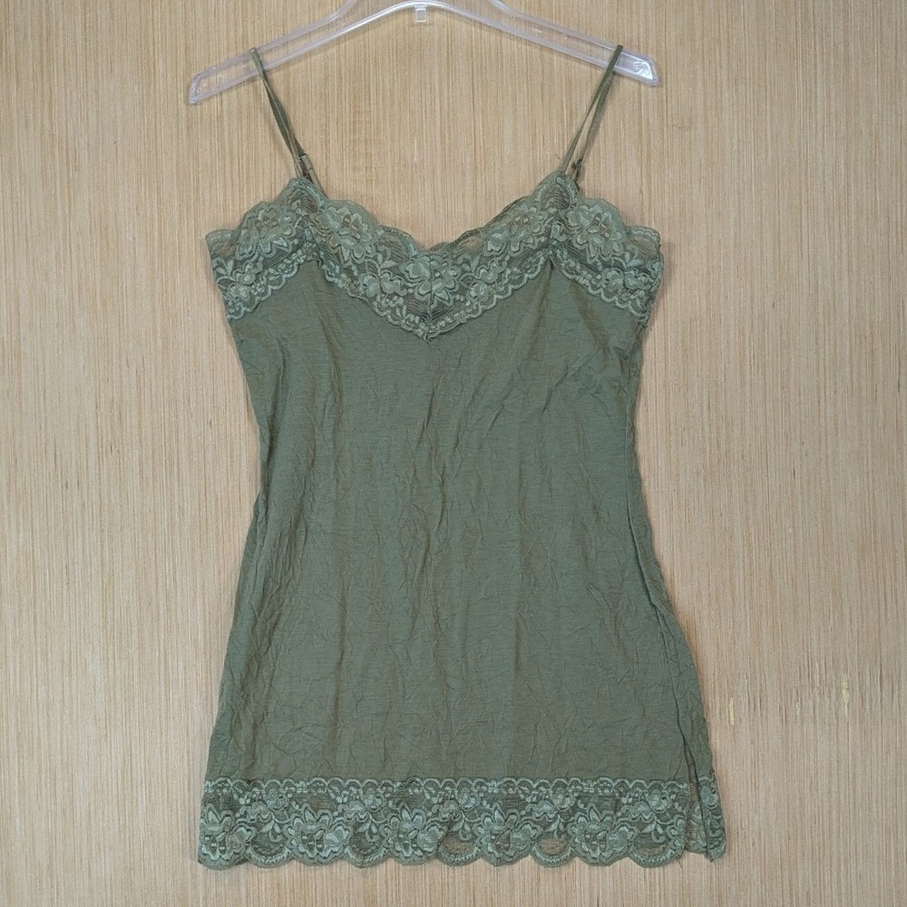 Rue21 Y2K Elena Fairy Grunge Crinkle Lace Trim Long Camisole Tank Top Large